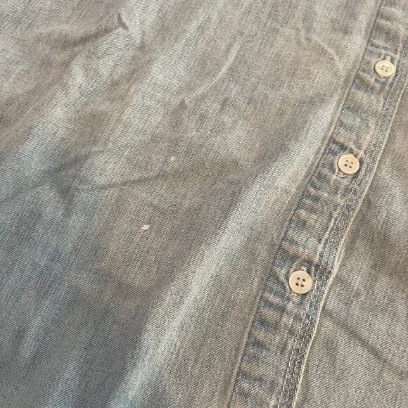 Vintage Western Denim Jean Shirt Womens Medium Pres De Chamonix Dad Grunge 90s - Picture 5 of 13